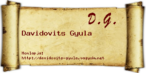 Davidovits Gyula névjegykártya